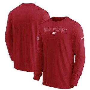 Men's Tampa Bay Buccaneers Nike Red Sideline Performance Long Sleeve 3XL T-Shirt